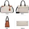 imageBOSTANTEN Women Leather Handbag Designer Satchel Purses Top Handle Shoulder Totes Crossbody BagA01beige With Brown