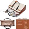 imageBOSTANTEN Women Leather Handbag Designer Satchel Purses Top Handle Shoulder Totes Crossbody BagA01beige With Brown