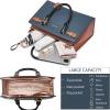 imageBOSTANTEN Women Leather Handbag Designer Satchel Purses Top Handle Shoulder Totes Crossbody BagA02blue With Brown