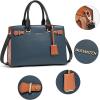 imageBOSTANTEN Women Leather Handbag Designer Satchel Purses Top Handle Shoulder Totes Crossbody BagA02blue With Brown