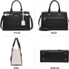 imageBOSTANTEN Women Leather Handbag Designer Satchel Purses Top Handle Shoulder Totes Crossbody BagA03black With White
