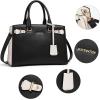 imageBOSTANTEN Women Leather Handbag Designer Satchel Purses Top Handle Shoulder Totes Crossbody BagA03black With White