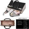 imageBOSTANTEN Women Leather Handbag Designer Satchel Purses Top Handle Shoulder Totes Crossbody BagA03black With White