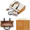 imageBOSTANTEN Women Leather Handbag Designer Satchel Purses Top Handle Shoulder Totes Crossbody BagA04apricot With Yellow
