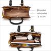 imageBOSTANTEN Women Leather Handbag Designer Satchel Purses Top Handle Shoulder Totes Crossbody BagA04apricot With Yellow