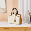 imageBOSTANTEN Women Leather Handbag Designer Satchel Purses Top Handle Shoulder Totes Crossbody BagA04apricot With Yellow