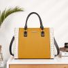 imageBOSTANTEN Women Leather Handbag Designer Satchel Purses Top Handle Shoulder Totes Crossbody BagZ01yellow With Beige