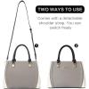 imageBOSTANTEN Women Leather Handbags Top Handle Satchel Purses MediumA5grey With Beige