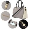 imageBOSTANTEN Women Leather Handbags Top Handle Satchel Purses MediumA5grey With Beige