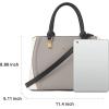 imageBOSTANTEN Women Leather Handbags Top Handle Satchel Purses MediumA5grey With Beige