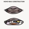 imageBOSTANTEN Women Purse and Handbag Vegan Leather Shoulder Hobo Bags with Multi Pockets and Removable StrapBblack