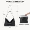 imageBOSTANTEN Women Purse and Handbag Vegan Leather Shoulder Hobo Bags with Multi Pockets and Removable StrapBblack