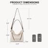 imageBOSTANTEN Women Purse and Handbag Vegan Leather Shoulder Hobo Bags with Multi Pockets and Removable StrapBeige With Brown