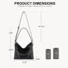 imageBOSTANTEN Women Purse and Handbag Vegan Leather Shoulder Hobo Bags with Multi Pockets and Removable StrapBlack