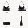 imageBOSTANTEN Women Purse and Handbag Vegan Leather Shoulder Hobo Bags with Multi Pockets and Removable StrapBlack