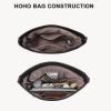imageBOSTANTEN Women Purse and Handbag Vegan Leather Shoulder Hobo Bags with Multi Pockets and Removable StrapBlack