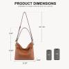 imageBOSTANTEN Women Purse and Handbag Vegan Leather Shoulder Hobo Bags with Multi Pockets and Removable StrapBrown