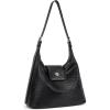 imageBOSTANTEN Women Purse and Handbag Vegan Leather Shoulder Hobo Bags with Multi Pockets and Removable StrapC01black