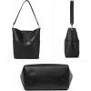 imageBOSTANTEN Womens Leather Designer Handbags Tote Purses Shoulder Bucket BagsA01black