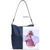 imageBOSTANTEN Womens Leather Designer Handbags Tote Purses Shoulder Bucket BagsA04navy Blue