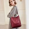 imageBOSTANTEN Womens Leather Designer Handbags Tote Purses Shoulder Bucket BagsA07wine Red
