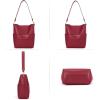 imageBOSTANTEN Womens Leather Designer Handbags Tote Purses Shoulder Bucket BagsA07wine Red