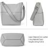 imageBOSTANTEN Womens Leather Designer Handbags Tote Purses Shoulder Bucket BagsA13classic Grey