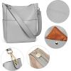 imageBOSTANTEN Womens Leather Designer Handbags Tote Purses Shoulder Bucket BagsA13classic Grey
