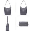 imageBOSTANTEN Womens Leather Designer Handbags Tote Purses Shoulder Bucket BagsA14dark Grey