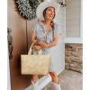 imageBOSTANTEN Woven Tote Bag for Women Top Handle Purses and Handbags Shoulder Crossbody Purse With ZipperBapricot