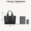 imageBOSTANTEN Woven Tote Bag for Women Top Handle Purses and Handbags Shoulder Crossbody Purse With ZipperBblack
