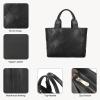 imageBOSTANTEN Woven Tote Bag for Women Top Handle Purses and Handbags Shoulder Crossbody Purse With ZipperBblack
