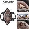 imageBOSTANTEN Woven Tote Bag for Women Top Handle Purses and Handbags Shoulder Crossbody Purse With ZipperBblack