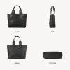 imageBOSTANTEN Woven Tote Bag for Women Top Handle Purses and Handbags Shoulder Crossbody Purse With ZipperBblack