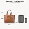 imageBOSTANTEN Woven Tote Bag for Women Top Handle Purses and Handbags Shoulder Crossbody Purse With ZipperBbrown
