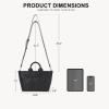imageBOSTANTEN Woven Tote Bag for Women Top Handle Purses and Handbags Shoulder Crossbody Purse With ZipperBlack