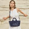 imageBOSTANTEN Woven Tote Bag for Women Top Handle Purses and Handbags Shoulder Crossbody Purse With ZipperBlue