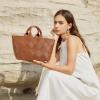 imageBOSTANTEN Woven Tote Bag for Women Top Handle Purses and Handbags Shoulder Crossbody Purse With ZipperBrown