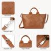 imageBOSTANTEN Woven Tote Bag for Women Top Handle Purses and Handbags Shoulder Crossbody Purse With ZipperBrown