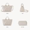 imageBOSTANTEN Woven Tote Bag for Women Top Handle Purses and Handbags Shoulder Crossbody Purse With ZipperLight Grey