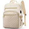 imageBOSTANTEN 156 Inch Laptop Backpack for Women College Teacher Computer Bag Travel Backpack Purse with USB Charging PortBeigeapricot