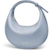 imageBOSTANTEN Crescent Shoulder Bag for Women Trendy Crossbody Hobo Purse Vegan Leather Clutch Handbag Adjustable StrapLight Blue