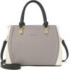imageBOSTANTEN Women Leather Handbags Top Handle Satchel Purses MediumA5grey With Beige