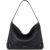 imageBOSTANTEN Women Purse and Handbag Vegan Leather Shoulder Hobo Bags with Multi Pockets and Removable StrapBblack
