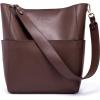 imageBOSTANTEN Womens Leather Designer Handbags Tote Purses Shoulder Bucket BagsA08coffee