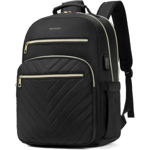 imageBOSTANTEN 156 Inch Laptop Backpack for Women College Teacher Computer Bag Travel Backpack Purse with USB Charging PortBlack