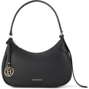imageBOSTANTEN Small Purses for Women Trendy Cresent Shoulder Bag Hobo HandbagsDeep Black