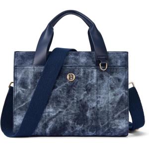 imageBOSTANTEN Small Tote Bag for Women Crossbody Trendy Purses Vegan Leather Satchel Handbags with Shoulder StrapDenim Blue