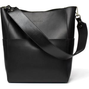 imageBOSTANTEN Womens Leather Designer Handbags Tote Purses Shoulder Bucket BagsA01black