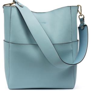 imageBOSTANTEN Womens Leather Designer Handbags Tote Purses Shoulder Bucket BagsA02blue